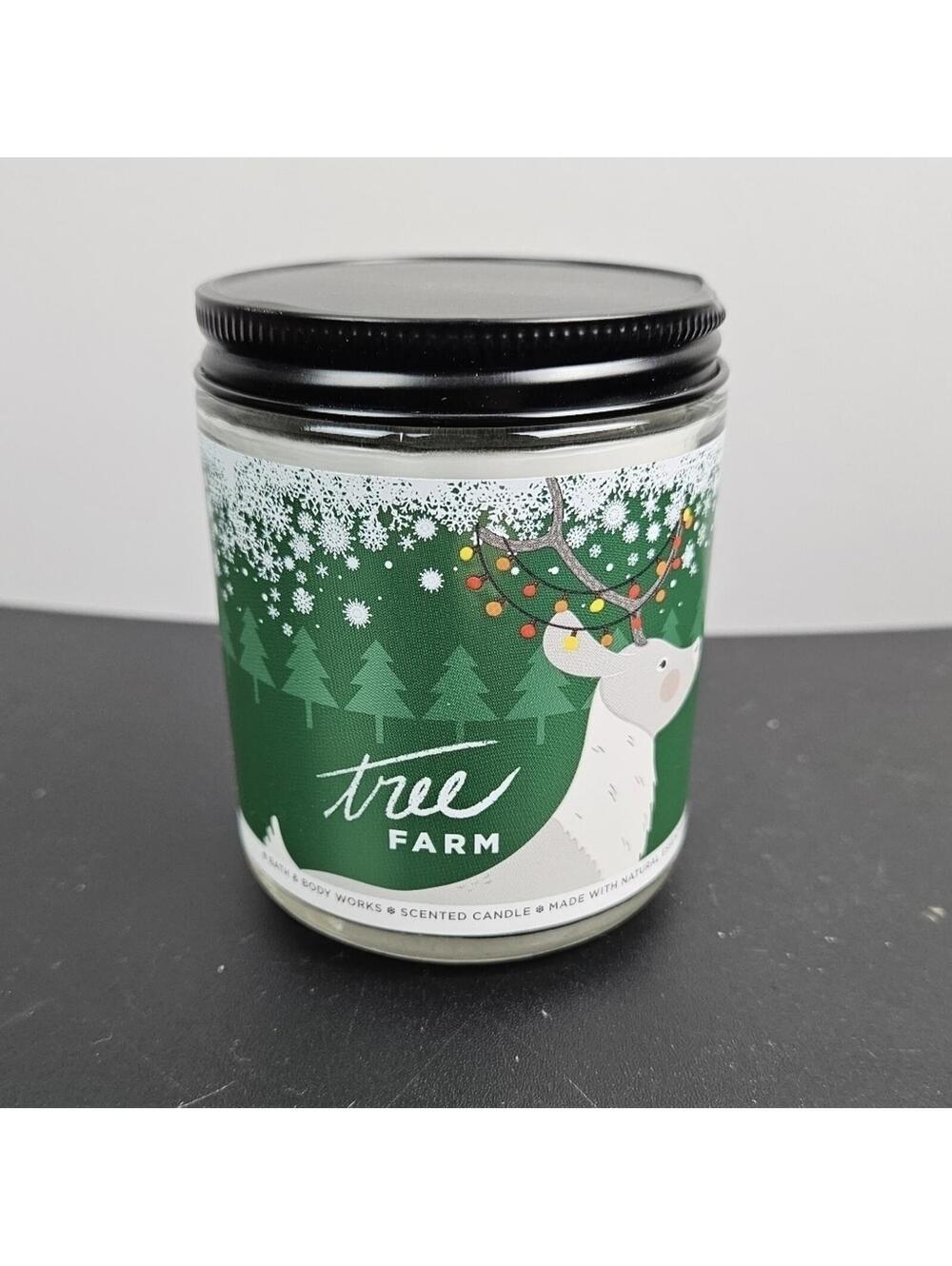 White Barn Bath and Body Works Tree Farm Single Wick Candle